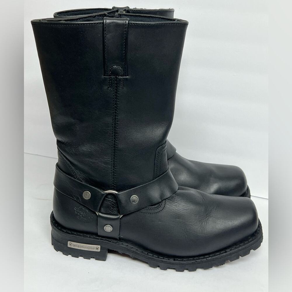 Milwaukee Leather Men’s Black Harness Boots 11-in Wide Width Square Toe 10EEE - Picture 3 of 12
